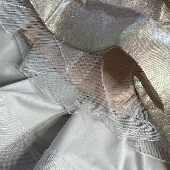 City Vibe | Spaghetti Strap V-Neck Iridescent Foiled Long Dress - Picture 12 of 17